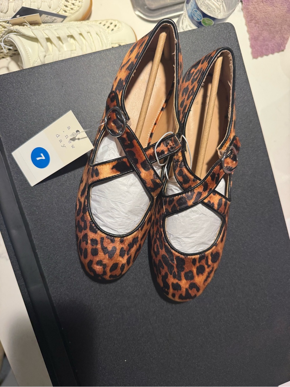 a new day Leopard Print Mary Jane Flats - Brown and Black